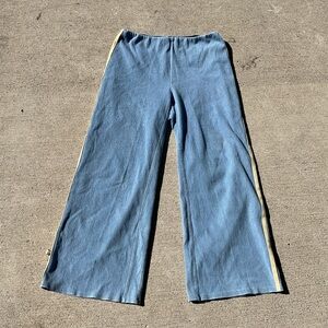 LYSSE wide leg pull denim w/Stripes M